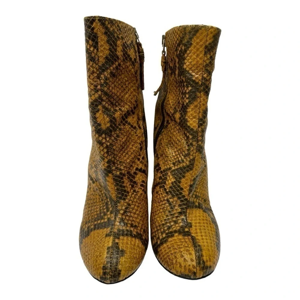 ZARA WOMAN YELLOW SNAKE PRINT ZIPPER BOOTS Woman’s Size 38 US 7.5